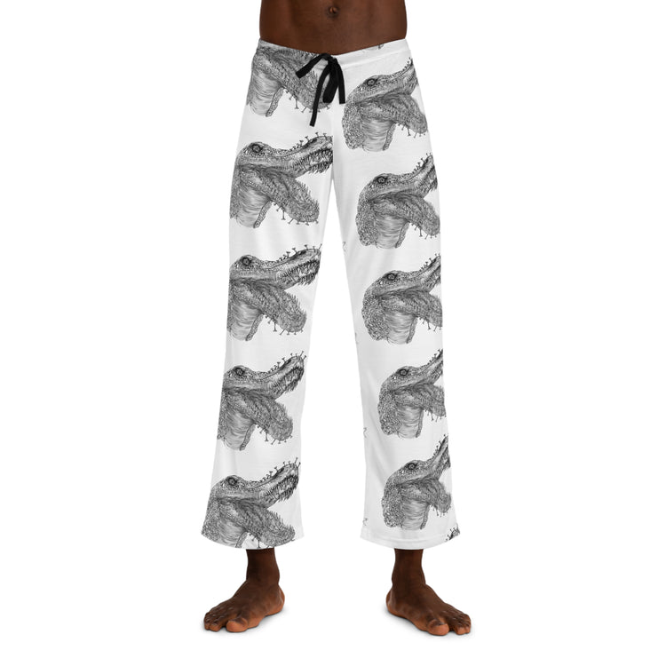 "Crocodile Tears" Men's Pajama Pants (AOP)-White