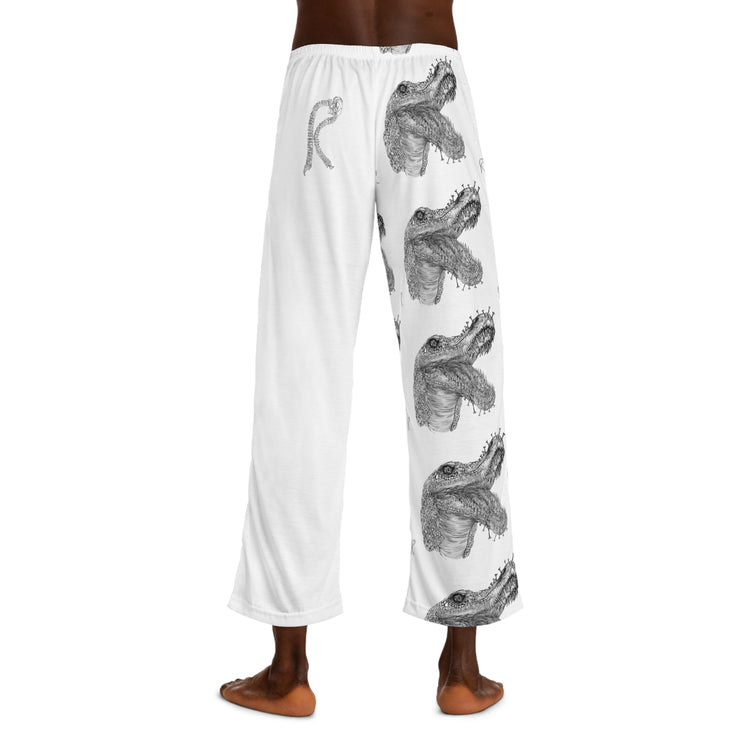 "Crocodile Tears" Men's Pajama Pants (AOP)-White