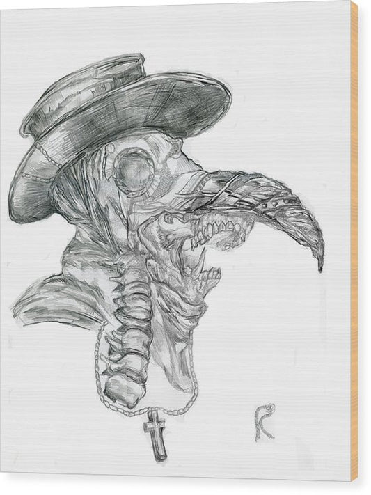 Plague Mask - Wood Print
